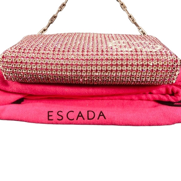 ESCADA coral pink handbag with crystals. NWOT - Picture 11 of 14